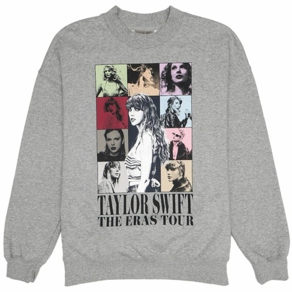 Taylor Swift The Eras Tour Official Gray Crewneck Sweatshirt Size L